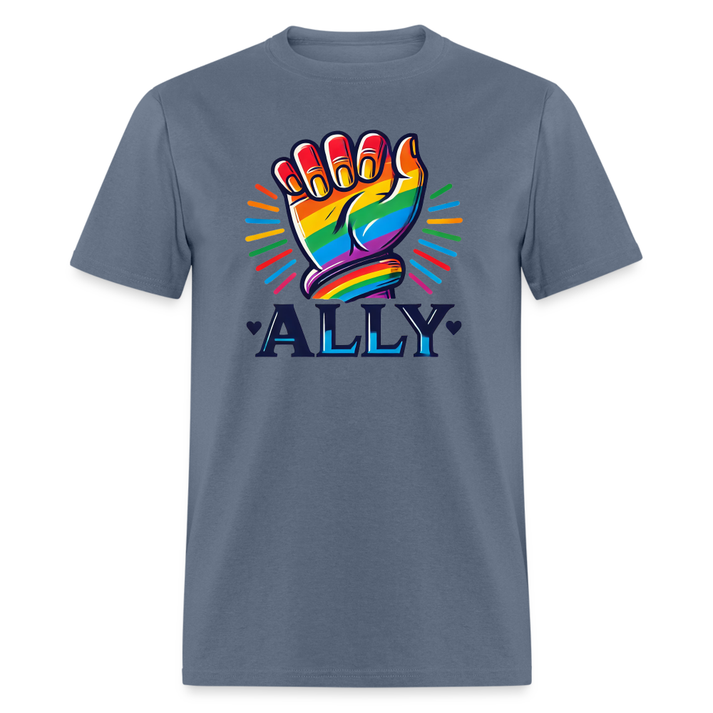 LGBTQ+ Ally Graphic Tee - denim