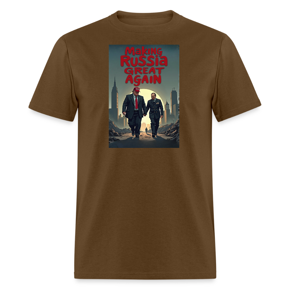 Making Russia Great Again" T-Shirt – Trump & Putin BFFs in Dystopian Reality | Political Satire Tee - brown