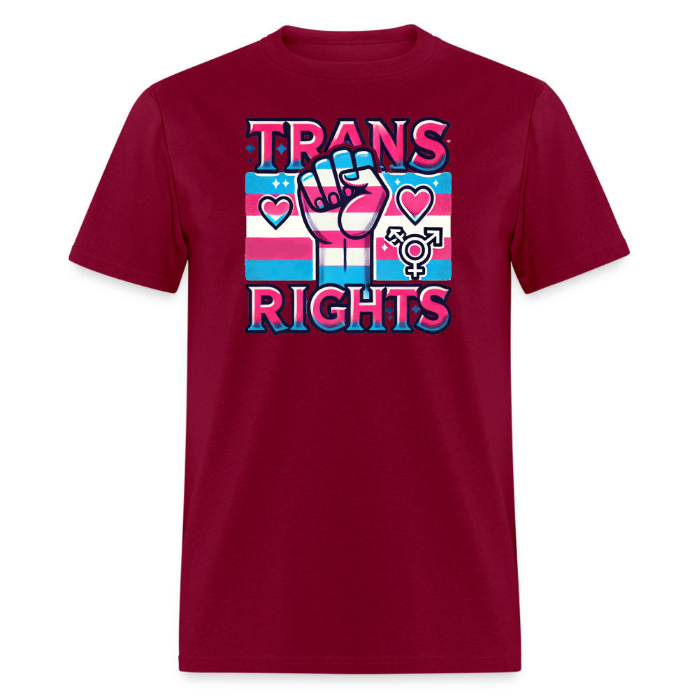 Trans Rights Graphic T-Shirt - burgundy