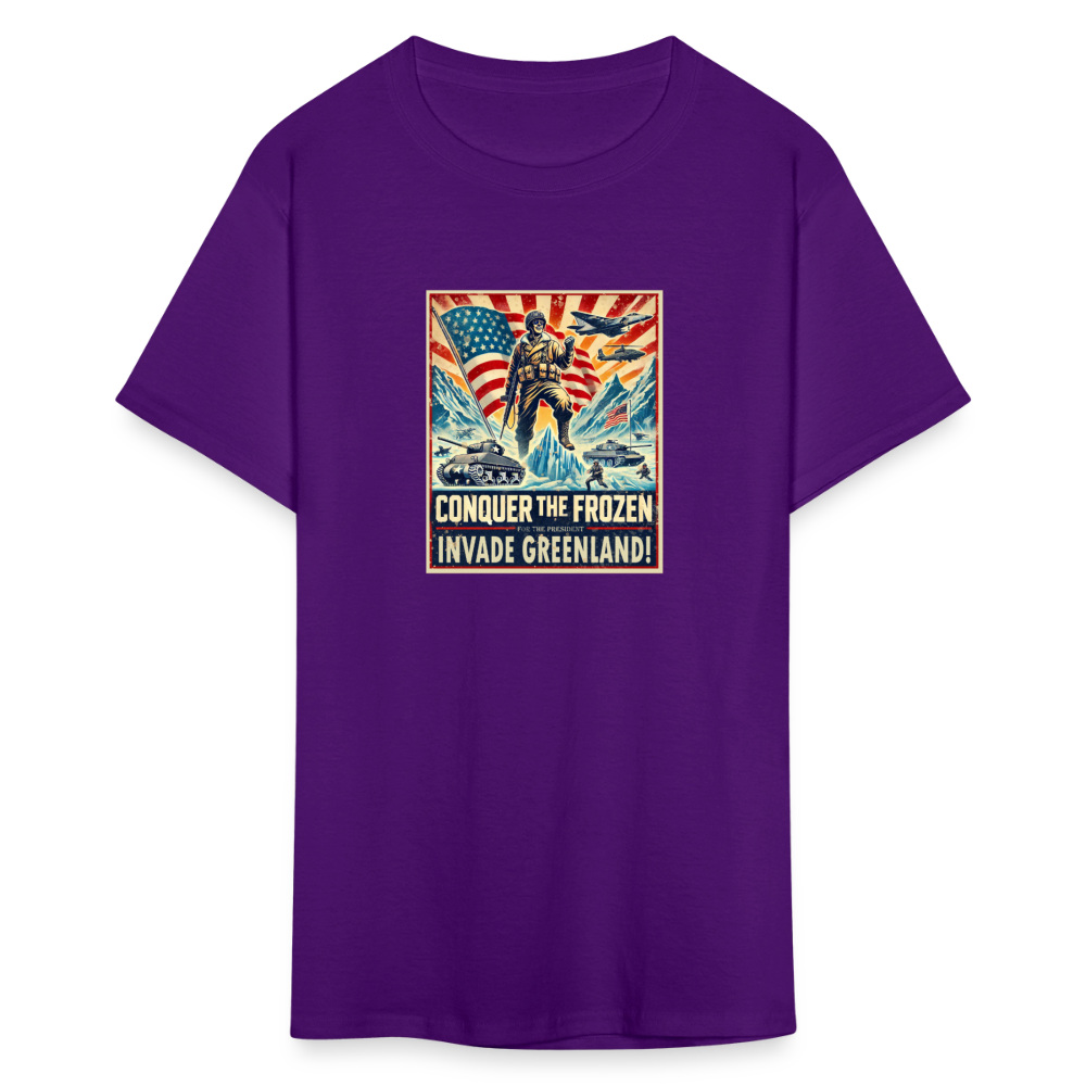 "Invade Greenland" Vintage Propaganda Unisex Classic Graphic Tee - purple