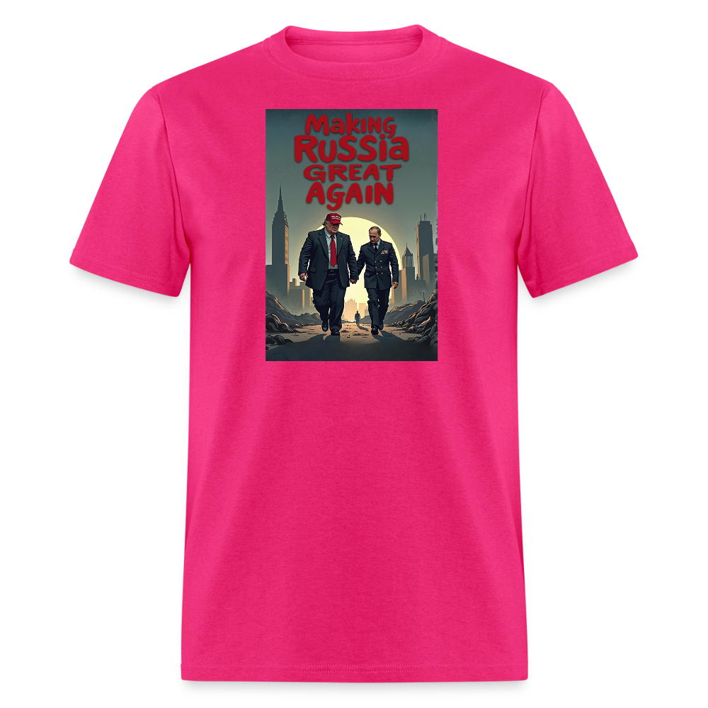 Making Russia Great Again" T-Shirt – Trump & Putin BFFs in Dystopian Reality | Political Satire Tee - fuchsia