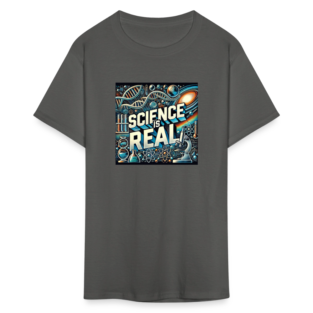 Science is Real T-Shirt - charcoal