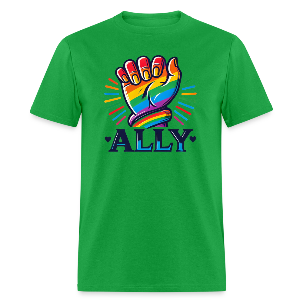 LGBTQ+ Ally Graphic Tee - bright green