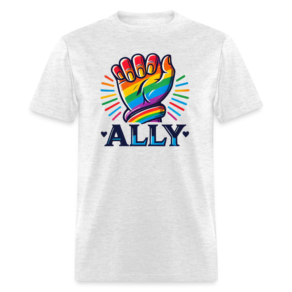 LGBTQ+ Ally Graphic Tee - light heather gray