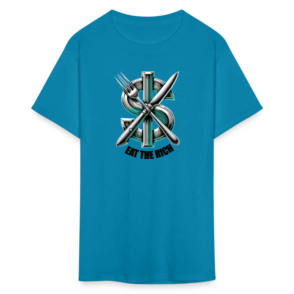 Eat the Rich Graphic Tee - turquoise