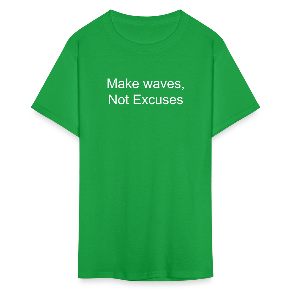 Make Waves, Not Excuses T-Shirt - bright green