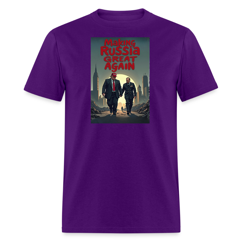 Making Russia Great Again" T-Shirt – Trump & Putin BFFs in Dystopian Reality | Political Satire Tee - purple