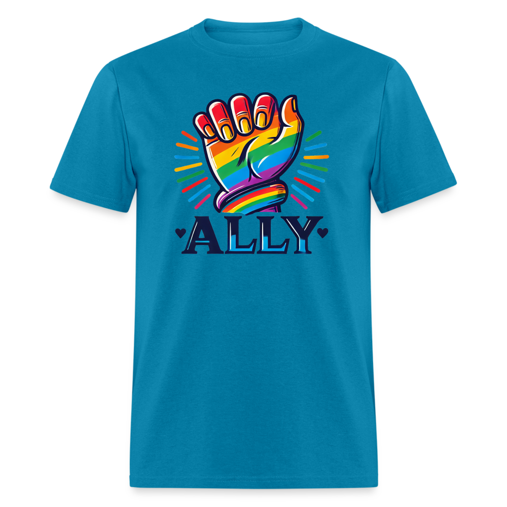 LGBTQ+ Ally Graphic Tee - turquoise