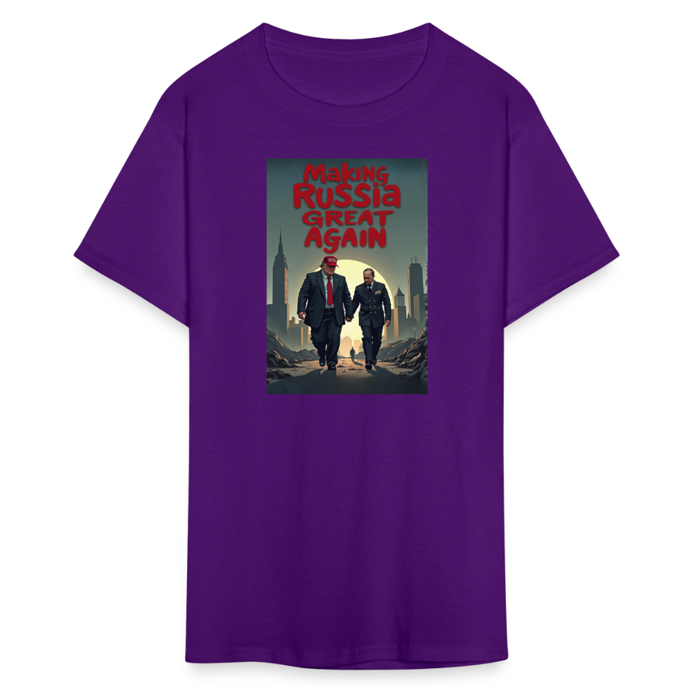 Making Russia Great Again" T-Shirt – Trump & Putin BFFs in Dystopian Reality | Political Satire Tee - purple