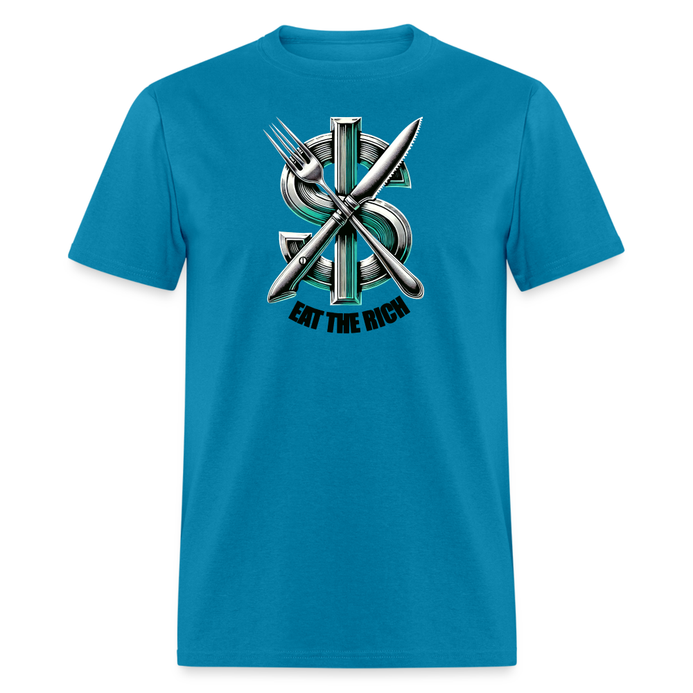 Eat the Rich Graphic Tee - turquoise