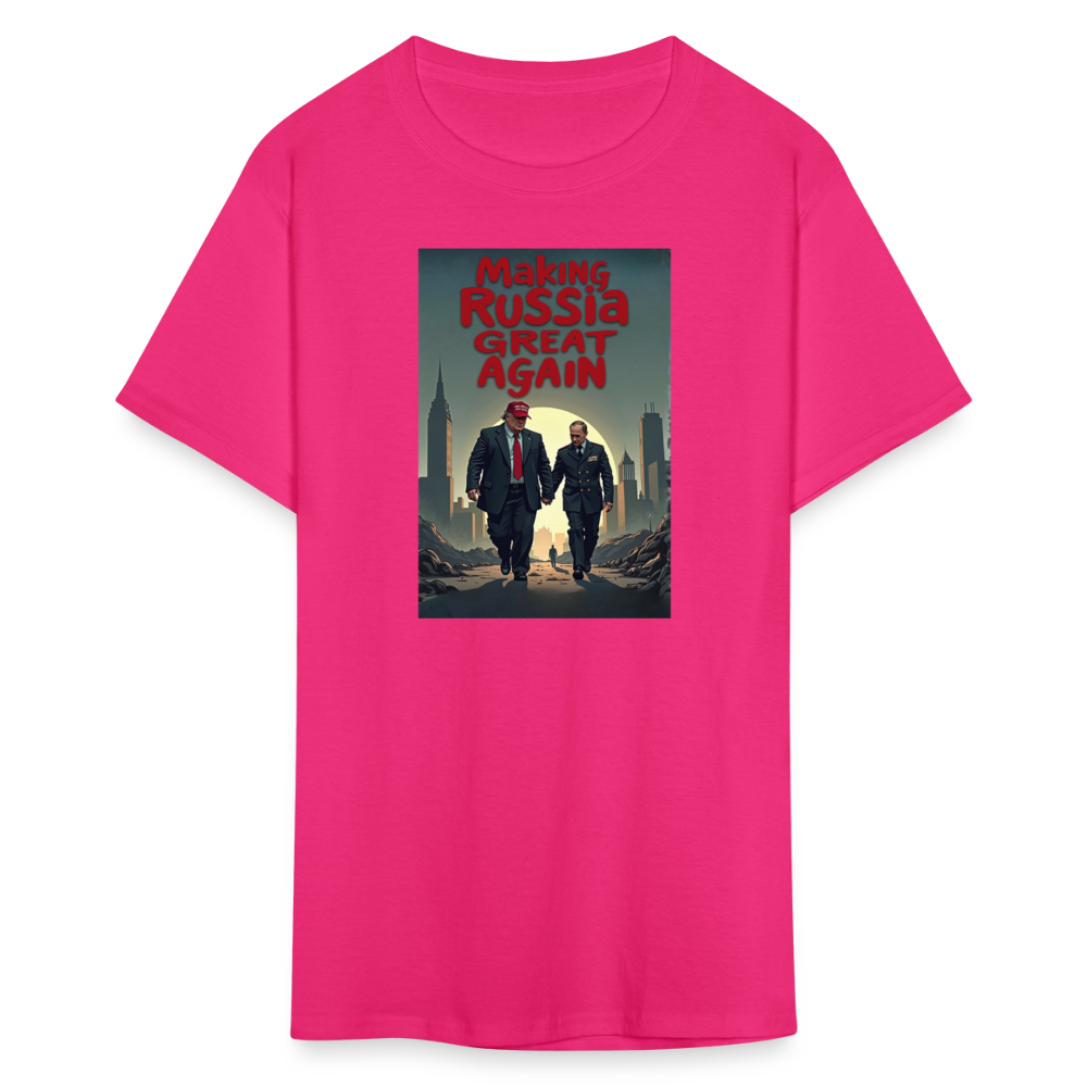 Making Russia Great Again" T-Shirt – Trump & Putin BFFs in Dystopian Reality | Political Satire Tee - fuchsia