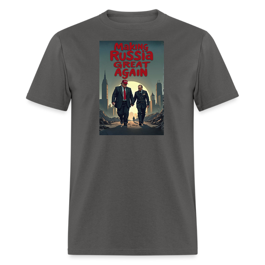 Making Russia Great Again" T-Shirt – Trump & Putin BFFs in Dystopian Reality | Political Satire Tee - charcoal