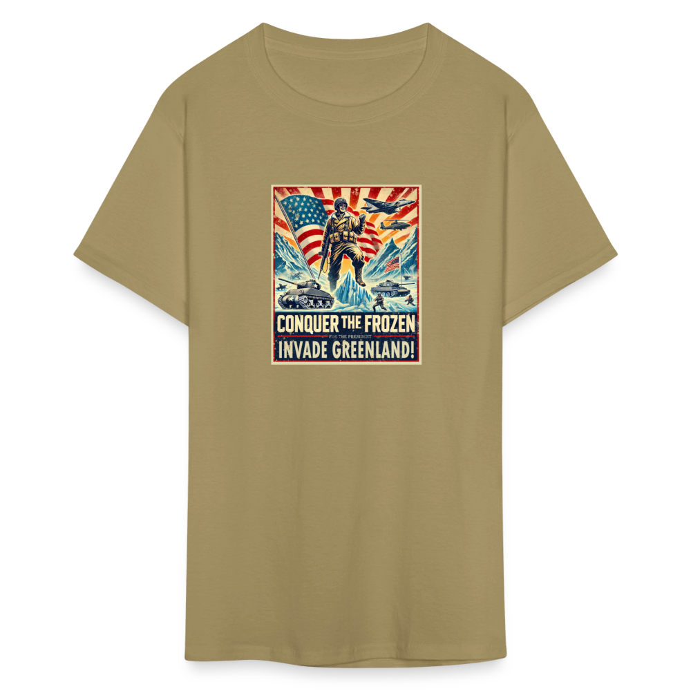 "Invade Greenland" Vintage Propaganda Unisex Classic Graphic Tee - khaki